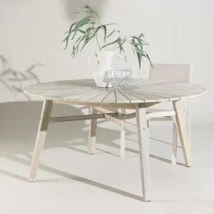 Handla nu Venture Home Runt Matbord Rives 150 cm Utomhus Vitputsad - Utemöbler