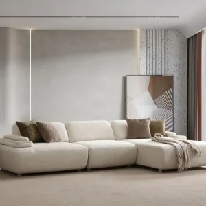 Trygg betalning Bonavista 4-sits Soffa med Divan Höger Bouclet Beige - Möbler