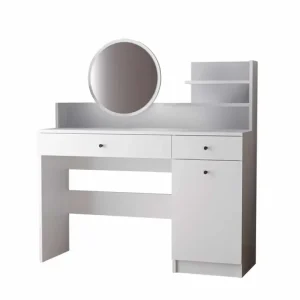 Begränsad tid Fabrony Sminkbord med spegel 124 cm Vit - Möbler