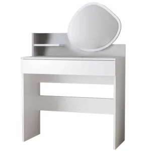 Säker betalning Fabrony Sminkbord med spegel 90 cm Vit - Möbler