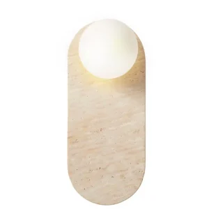 Fri frakt Kummer Vägglampa 10 cm Oval Beige Och Vit - Belysning & el