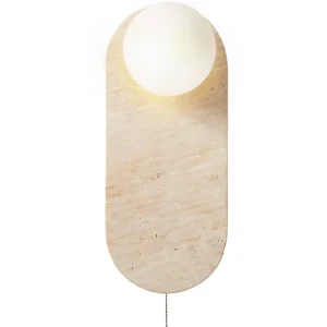 Köp online Kummer Vägglampa 10 cm Oval Beige Och Vit - Belysning & el