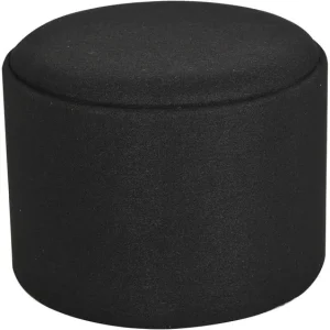 Outlet Velmira Puff 56 cm Rund Svart - Möbler