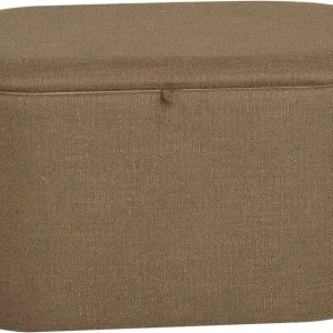 Populärt val Velmira Puff 77 cm Oval Mörkbeige - Möbler