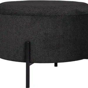 Karan Puff med förvaring 55 cm Rund Antracit - Möbler Outlet