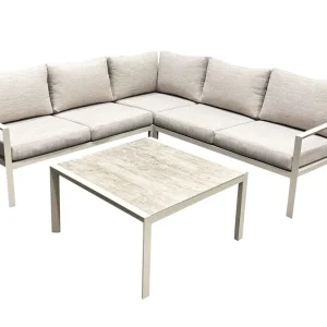 Fynd Trädgårdsmöbelgrupp Palermo hörnset beige - Trädgård & spabad
