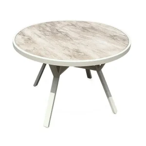 Utomhusbord Palermo rund Ø110 cm grå/beige - Utemöbler Fynd