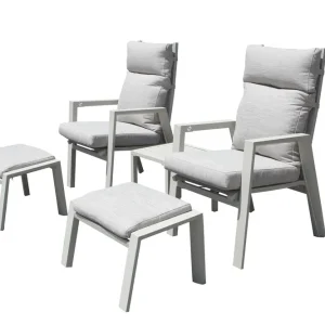Trädgårdsmöbelgrupp Palermo relax med sidobord beige - Utemöbler Köp nu