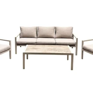Kundfavorit Trädgårdsmöbelgrupp Palermo soffgrupp: 3-sitssoffa, 2 fåtöljer, soffbord beige - Trädgård & spabad
