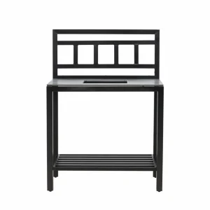 Venture Home Alicante garden kitchen table with hole black/fiber concrete Svart - Trädgård & spabad risnedsättning