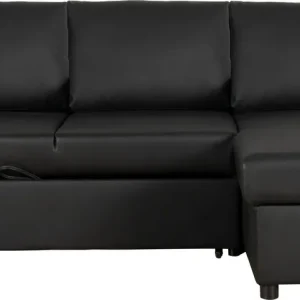 Erbjudandepris Bäddsoffa 218 cm PU-läder svart - Dream svart - Möbler