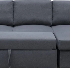 Beställ idag Bäddsoffa 220 cm bred mörkgrå med förvaring Mörkgrå - Möbler