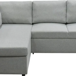 Bäddsoffa med förvaring 232 cm bred Ljusgrå - Möbler Populär