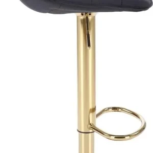 Erbjudande Barstol svart sammet med guldfot - Sitthöjd 62-84 cm Svart/guld - Hushåll