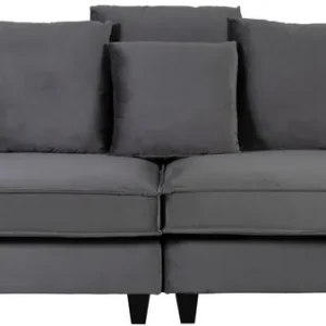 Brandy 4-sits soffa grå sammet - 270 cm bred och 114 cm djup Mörkgrå - Möbler Kundfavorit