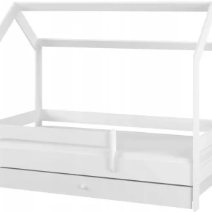 Casa vit barnsäng med utdragbar extrabädd 80x180 cm inklusive madrasser Vit - Möbler Snabb frakt