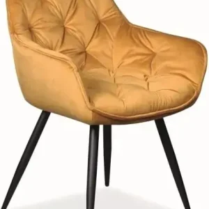 Cherry matstol - Orange sammet Orange - Möbler Premium