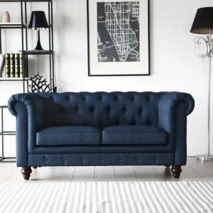 Erbjudandepris Chesterfield 2-sits soffa blå - Herron Blå - Möbler