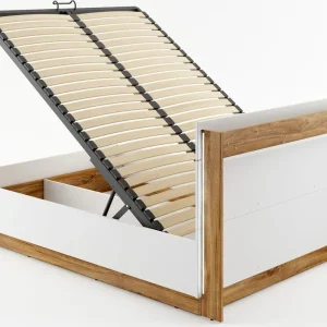 Dentro säng med förvaring 160 x 200 cm - Vit/ek Vit/stirling ek - Möbler Populärt val