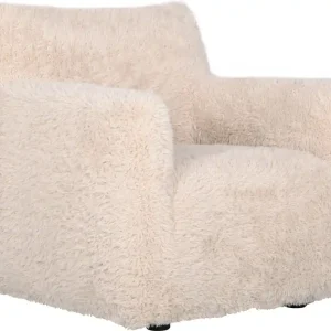 Nyhet Fåtölj fluffig beige tygklädsel beige - Möbler