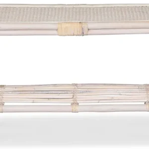 Bästa pris Glory Webbing soffbord i rotting 110 x 50 cm - Whitewash Whitewash - Möbler