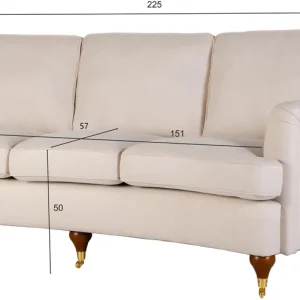 Outlet Howard soffa 3-sits beige - Svängd modell Beige - Möbler