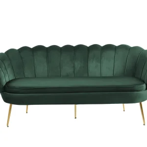 Rea Kingsley 3-sits soffa - Grön sammet med mässings ben Grön - Möbler