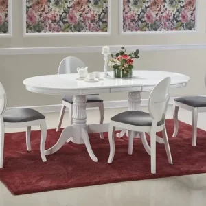 Utförsäljning Leonardo förlängningsbart vitt matbord 90x150-190 cm Vit - Möbler