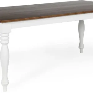 Matbord 180x93 cm - Vit/Brunbets - Victoria Vit/Brunbets - Möbler Endast idag