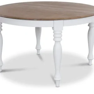Matbord förlängningsbart 120-175 cm vit/brun - Victoria Vit/Brun - Möbler Fri frakt