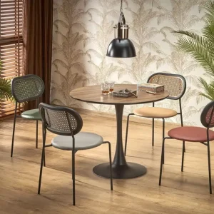 Matbord Ø90 cm - Valnöt/svart Valnöt/svart - Möbler Säker betalning