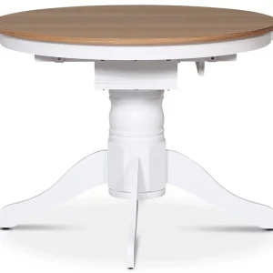 Matbord runt förlängningsbart Ø106-141 cm - Vit / Oljad Ek Vit / Oljad ek - Möbler Populär