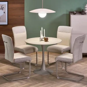 Beställ idag Matbord runt Ø90 cm - Beige travertin Beige travertin - Möbler