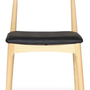 Billig Mella karmstol i trä med svart sits Natur/svart - Möbler