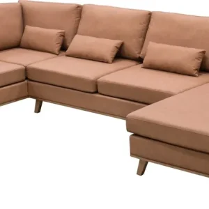Erbjudandepris Ranger divanoffa brun PU - 322 cm lång Cognac - Möbler