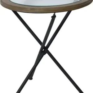 Sista chansen Runt lampbord Ø45 cm - Svart/Glas Svart/Glas - Möbler