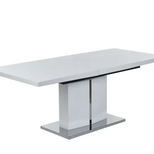 Rartliff matbord 160-200 cm förlängningsbart - Vit / Metall Vit - Möbler Erbjudande