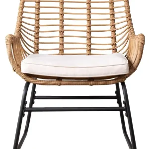 Utematstol Sommar i konstrotting Beige / Svart - 2 st Svart/Natur - Utemöbler Köp online