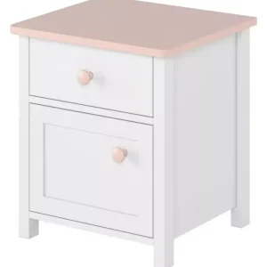 Outlet Stephany sängbord - Vit/rosa vit/rosa - Möbler