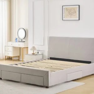Beställ idag Sängram med förvaring 160 x 200 cm - Grå Grå - Möbler