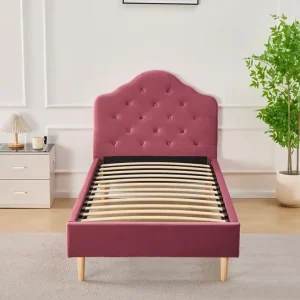 Lägg i varukorgen Sängram rosa sammet - 90 x 200 cm Rosa - Möbler