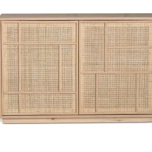 Begränsat antal Sideboard med förvaring och rottingdörrar 120 cm bred - Stockholm Ek - Förvaring