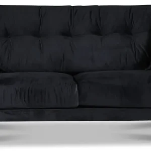 Soffa Adena Svart - 225 cm Svart sammet - Möbler I lager