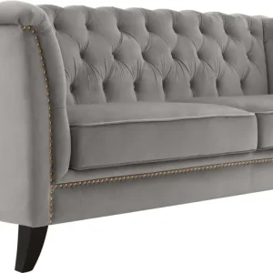 Begränsat antal Soffa chesterfield 3-sits grå - Henry Grå sammet - Möbler