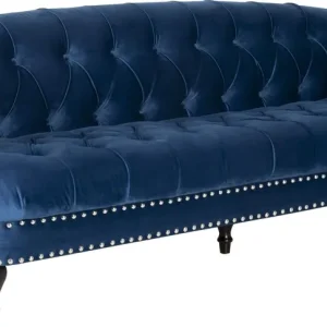 Populärt val Soffa chesterfield 3-sits soffa i blå sammet Blå - Möbler