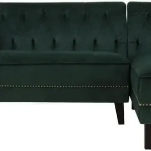 Rabatter Soffa med divan grön sammet - Bellas Grön - Möbler