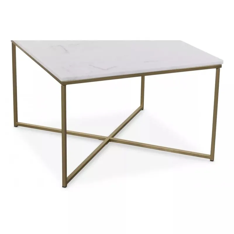 Underrede till soffbord - passar skiva med mått 75x75 cm Mässing - Möbler Endast idag