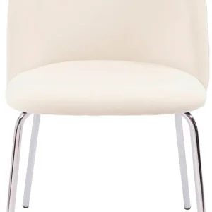 Extra rabatt Stol beige sammet med kromade ben - Plaza Beige - Möbler