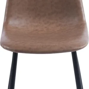 Stol i brunt läderutseende Vintagebrun - Möbler Snabb frakt