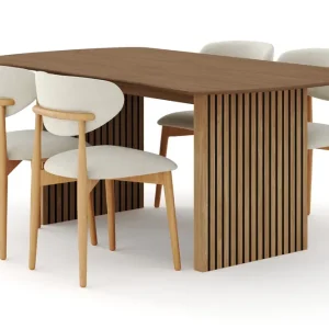 Trygg betalning Bark Richeto Matgrupp 180 cm Ek med 4 Molly Matstolar Ek/Beige - Möbler